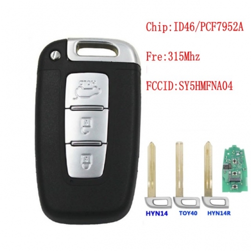 3Button Remote key SY5HMFNA04 433Mhz For H-YUNDAI I30 I45 Ix35 Genesis Equus Veloster Tucson Sonata Elantra key