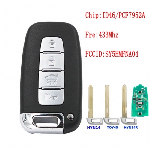 4 Buttons Remote Key 433Mhz For Kia Forte Soul Rio Borrego Sorento