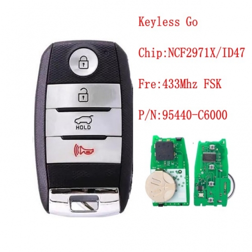 4 Buttons 433MHz FSK 47 Chip for Kia Sorento 2015 - 2019 Fob 95440-C6000 TQ8-FOB-4F06
