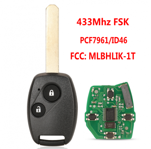 MLBHLIK-1T 2BTN Remote Key For Honda 433Mhz