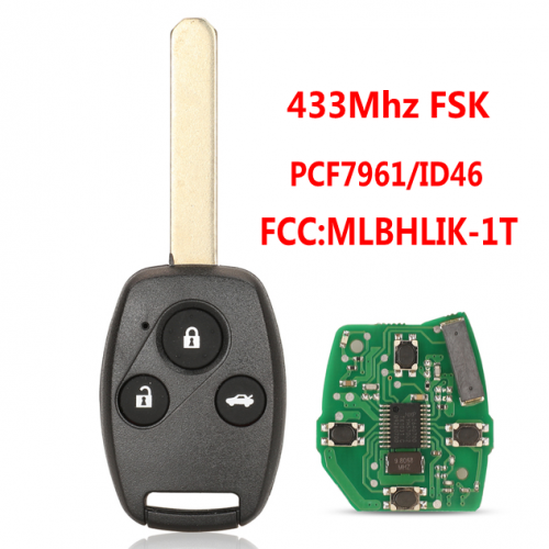 MLBHLIK-1T 3BTN Remote Key For Honda 433Mhz