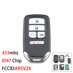 KR5V2X for Honda Key ID47 Chip Smart Car Key For Honda Piot CR-V Civic 2016-2018 5 Buttons