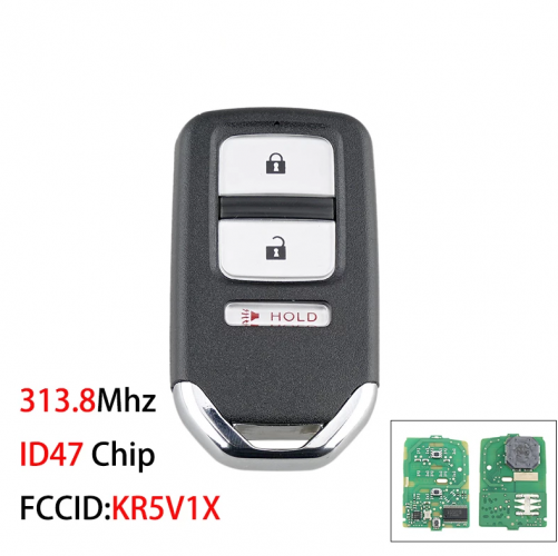 2+1Buttons  KR5V1X 3 Buttons Remote Car Key for Honda HR-V 2016 Fit 2015 2016 2017 Smart Car Key 313.8Mhz ID47 Chip