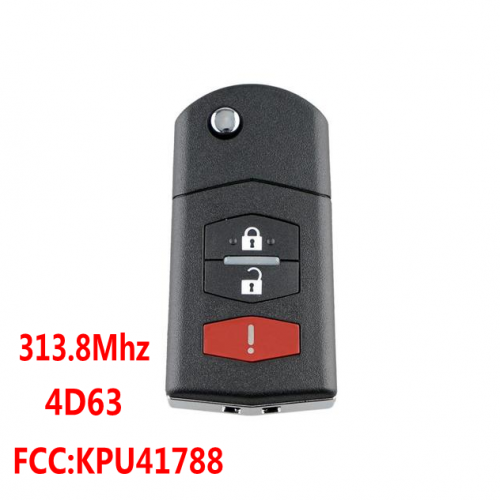KPU41788 Flip Smart Car Key for Mazda 6 Sedan RX-8 2005 2006 2007 2008 Car Remote Key Fob 313.8MHz 4D63 Chip 3Buttons