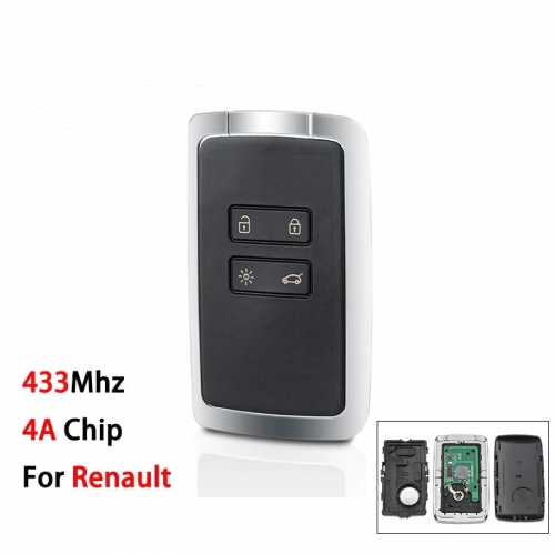 For R-enault Key 4A Chip Car Remote Key for Megane 4 Talisman Espace 5 Kadjar Koleo 2015 Smart Car Key 433Mhz 4 Buttons