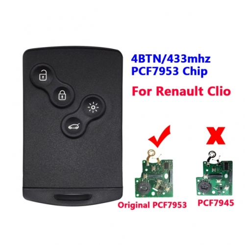 4 Button Smart Key For Clio 4 Button With PCF7953