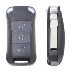 Flip Folding Car Key Shell Case Fob For T-Porsche Cayenne GTS 3 Buttons