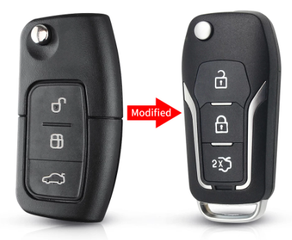 Modified 3 Button Remote Folding Car Key Shell For Ford