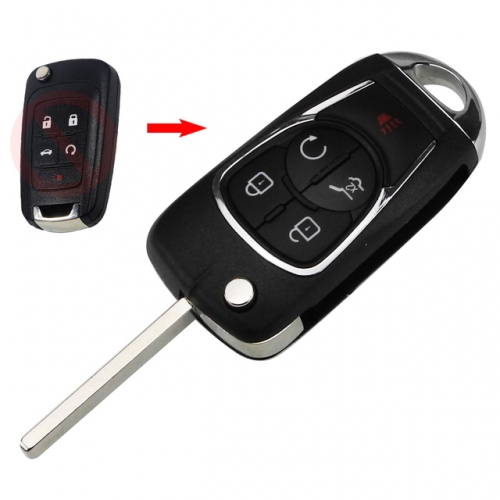 5 button Chevrolet Modified Flip Key Shell with logo