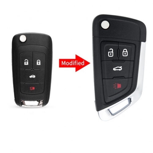 4 button Chevrolet Modified Flip Key Shell with logo