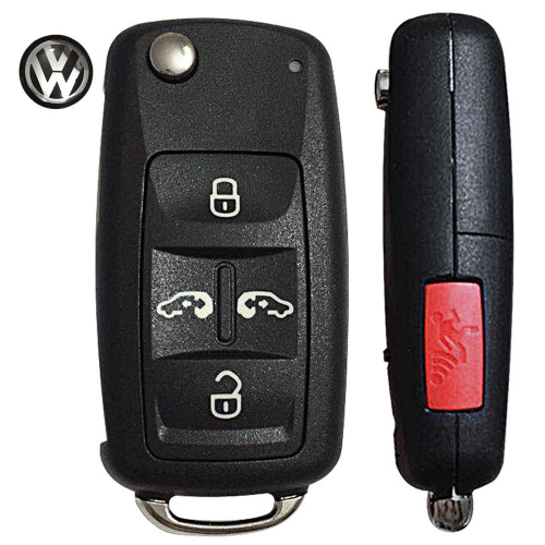 4+1 button Inseparable remote key shell For VW with Logo