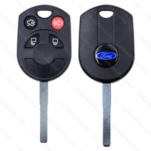 LockSmithbro 4 Button With Logo Ford Remote Key Shell Case