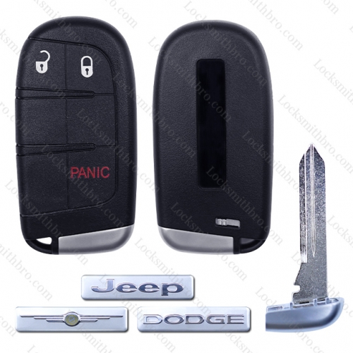 LockSmithbro ForChrysler Dodge Jeep 3 Button Remote Key Shell