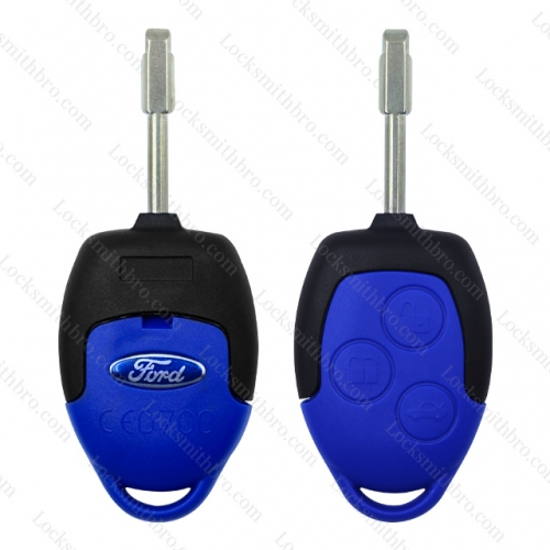 LockSmithbro 3 Button With Logo Ford Mondeo Blue Button Part Remote Key Shell