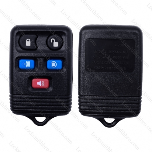 LockSmithbro 5 Button No Logo Ford Focus Transit Ranger Remote Key Shell