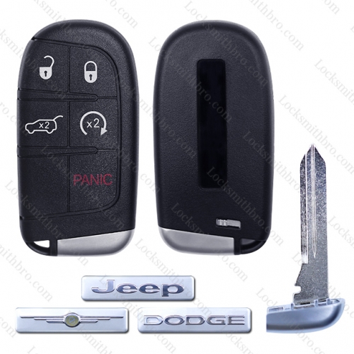 5 Buttons with SUV Smart Remote Car Key Shell For Jeep T-Chrysler Dodge Journey 2011-2015 Keyless Fob Case
