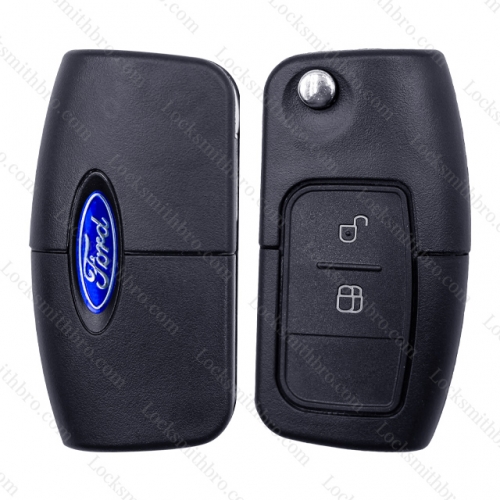 LockSmithbro With Blade Ford 2 Button Flip Remote Key Shell