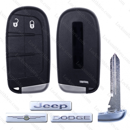 LockSmithbro ForChrysler Dodge Jeep 2 Button Remote Key Shell