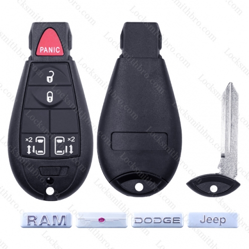 LockSmithbro ForChrysler Dodge Jeep 4+1 Button Key Shell