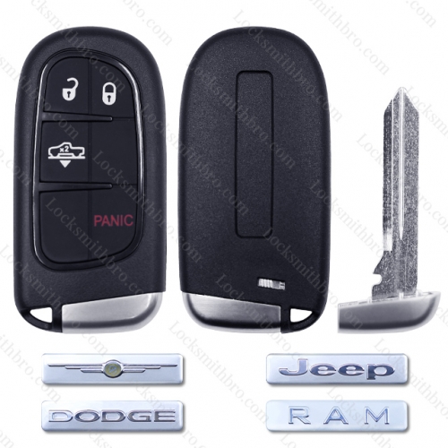 4 Buttons Car Key for Jeep Compass Renegade Cherokee DODGE RAM Durango T-Chrysler Shell Case Fob Entry