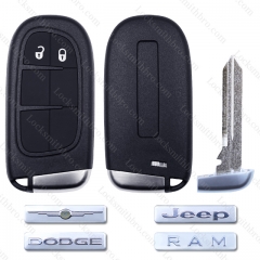 LockSmithbro 2 Button With Blade ForChrysler Dodge Jeep Remote Key Shell