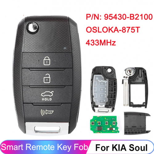 4Button Remote key 433MHz ID46 OSLOKA-875T P/N: 95430-B2100 For KIA Soul 2014 2015 2016 2017 2018 2019