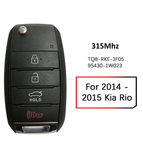 4 Button 315Mhz For 2014-2015 Kia Rio Flip Key FCCID TQ8-RKE-3F05 / 95430-1W023 American Market with logo