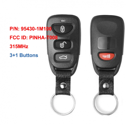 3+1 Buttons Remote Key Fob 315MHz  FCC: PINHA-T008, for Kia Forte Koup 2010 2011 2012 2013 2014 P/N: 95430-1M100