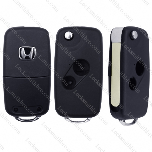 LockSmithbro 2 Button Honda Flip Remote Key Shell With Logo
