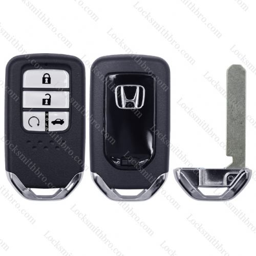 LockSmithbro 4 Button Honda Remote Smart Key Shell With Logo