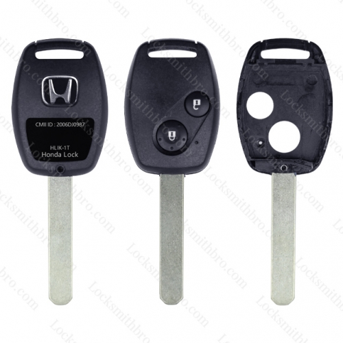 LockSmithbro 2 Button Honda Remote Shell With Button Part Without Chip Place With Logo