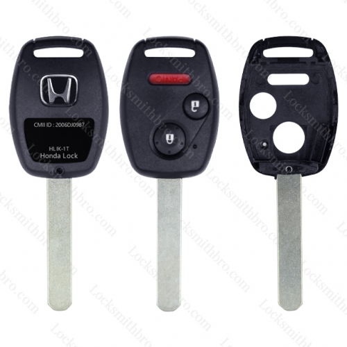 LockSmithbro 3 Button With Panic Honda Remote Shell With Button Part With Chip Place And Logo