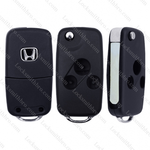 LockSmithbro 3 Button Honda Flip Remote Key Shell With Logo