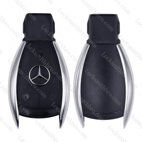 Benz 3 button smart key shell with Logo(double battery clips)