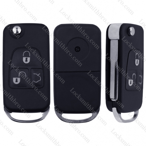 LockSmithbro 3 Button Mercedes Benz Remote Key Shell With Logo