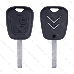 LockSmithbro 407(HU83) Blade ForCitroen 2 Button Remote Key Shell With logo