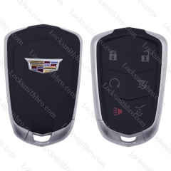 LockSmithbro TCadillac 6 button smart key card shell with blade and battery clamp with Shield logo