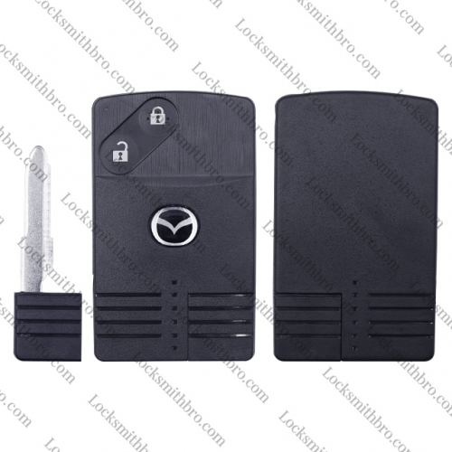 LockSmithbro 2 Button MAZ24R Blade With Logo Mazda Smart Key Shell