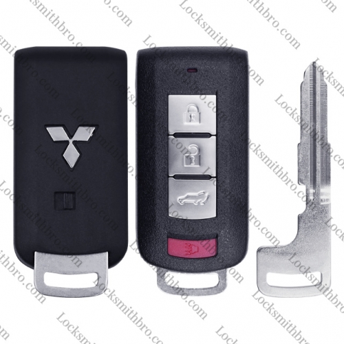 3+1 Button with SUV Mechanical Blade ForMitsubishi Smart Key Shell With Logo