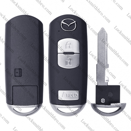 2+1 Buttons Replacement Remote Key Shell FOB for Mazda 3 6 CX-3 CX-5 Axela Atenza 2014- 2018 ：SKE13D-01 Emergency Key