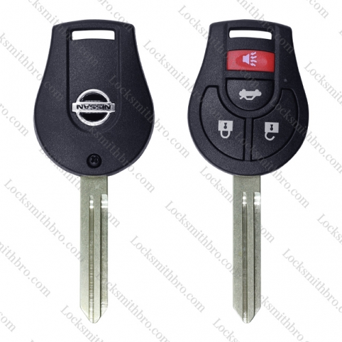 LockSmithbro 4 Button With  Logo Nissa March Key Shell Case