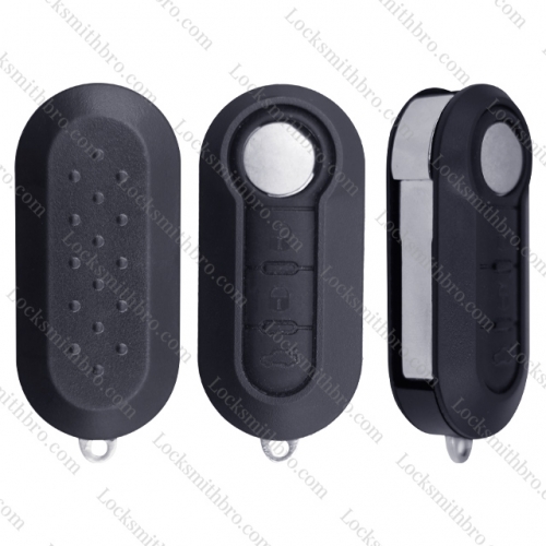 LockSmithbro 3 Button No Logo Fiat 500 Flip Remote Key Shell Case
