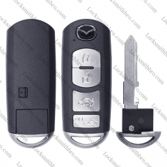 LockSmithbro 4 Button With Logo Mazda Smart Key Shell