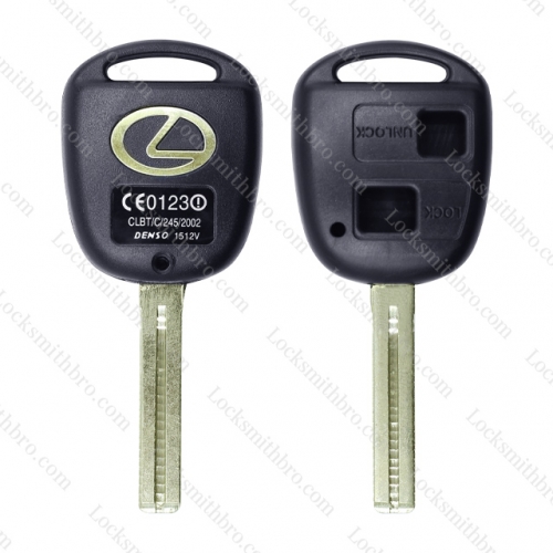 LockSmithbro 2 Button Toy48 Blade Lexus With Logo Remote Key Shell Case