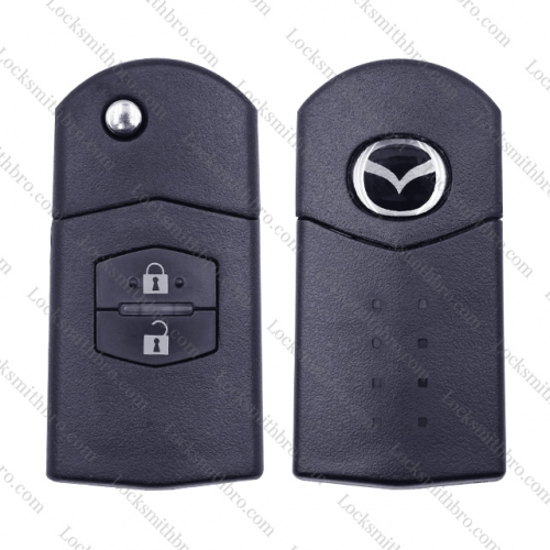 LockSmithbro 2 Button With Logo Mazda Flip Remote Key Shell