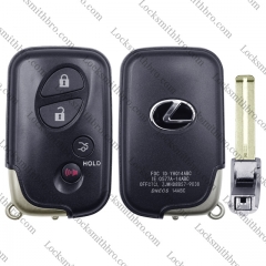 LockSmithbro With Blade 4 Button Trunk + Light Button Lexus Smart Key Shell Case