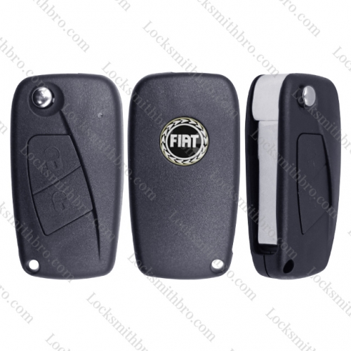 LockSmithbro 2 Button With Logo Bettary On The Side Fiat Flip Remote Key Shell Case