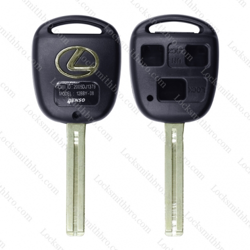 LockSmithbro 3 Button Toy40 Blade Lexus With Logo Remote Key Shell Case