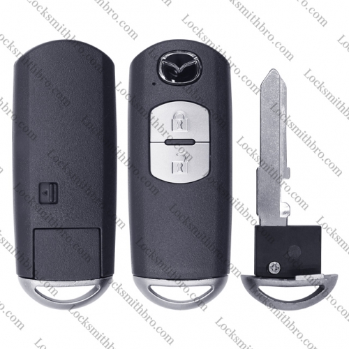 LockSmithbro 2 Button With Logo Mazda Smart Key Shell