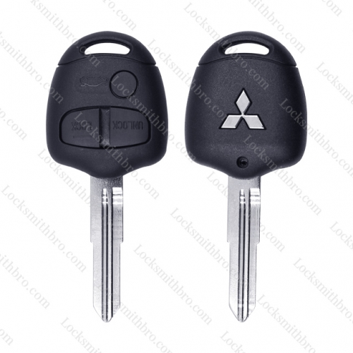 LockSmithbro 3 Button Left Blade With Logo ForMitsubishi Lancer EX Remote Key Shell